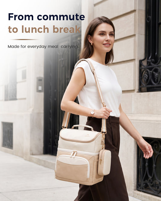 MATEIN Women Double Decker Insulated Lunch Bag