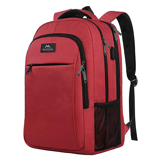 Red Mlassic Travel Laptop Backpack, 17''