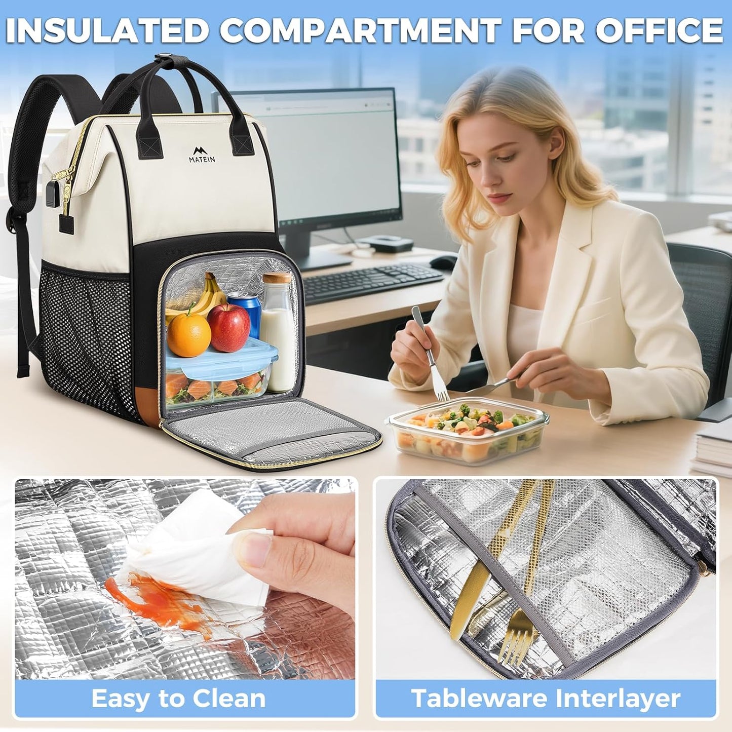 Insulated Lunch Backpack, 15.6''