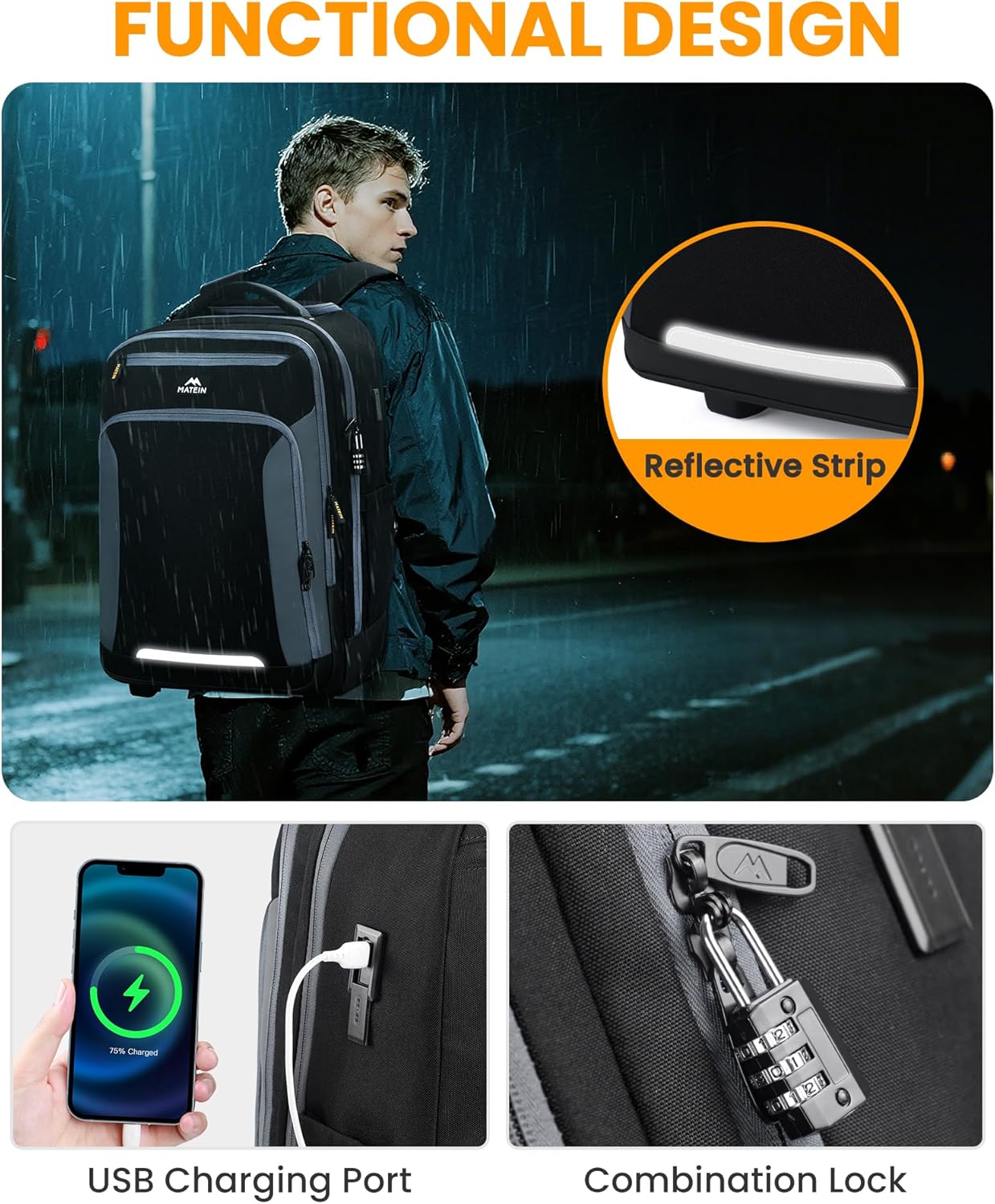 17‘’ Rolling Backpack