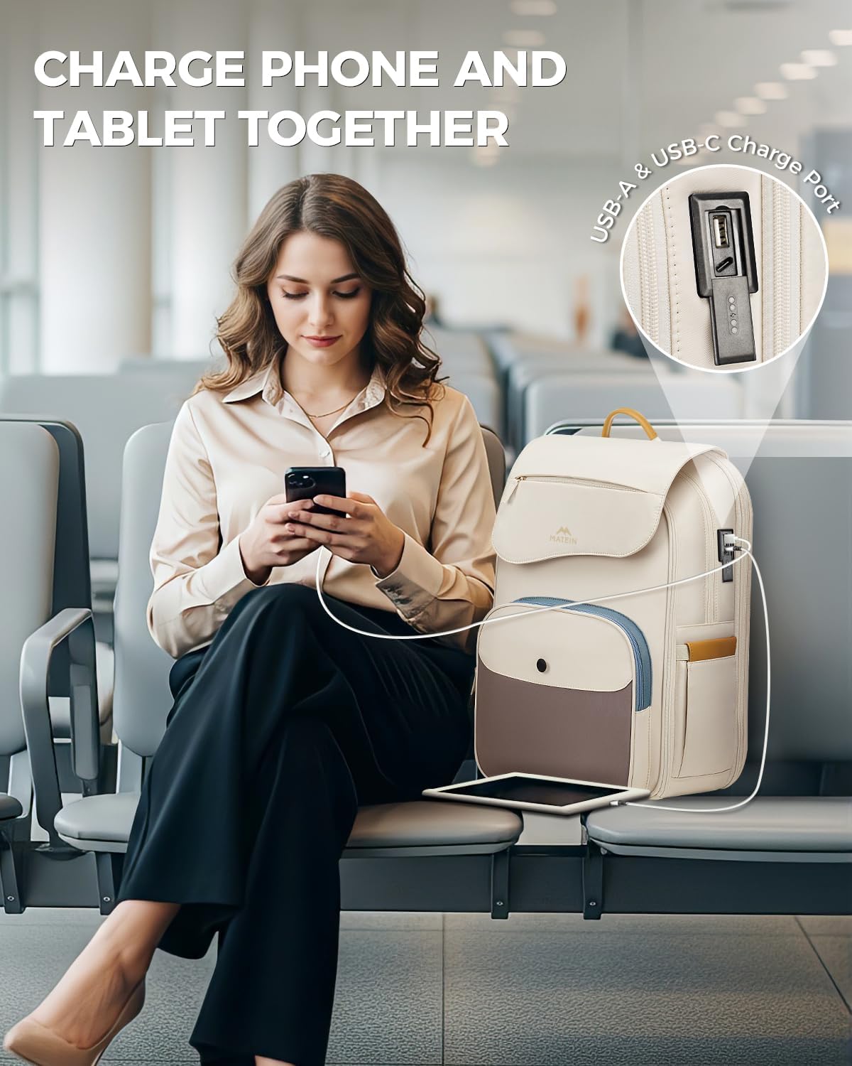 Backpack for Women with Lunch Bag