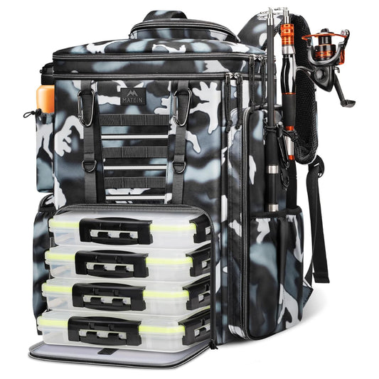 Fishing Backpack with 4 Tackle Boxes