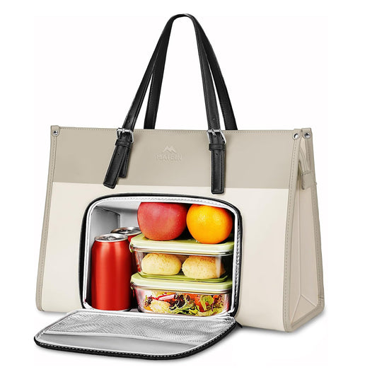 Tote Bag with Lunch Box Compartment, Brown