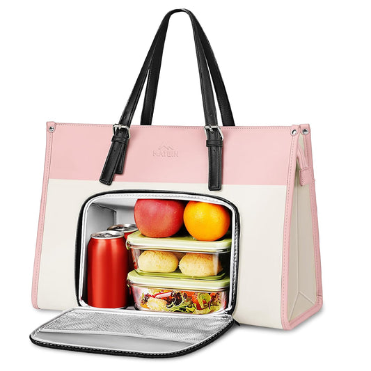 Tote Bag with Lunch Box Compartment, Pink