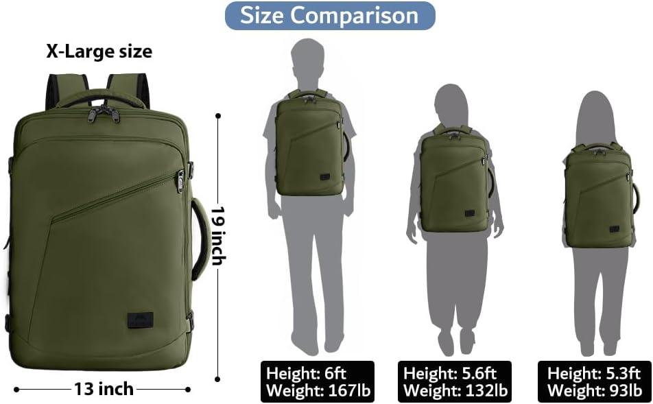 Large Carry-on Backpack, Olive Green