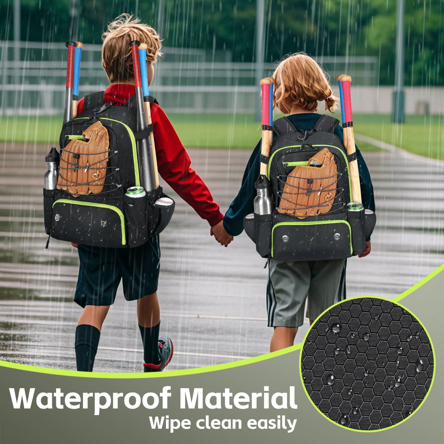 Youth Baseball Backpack, Light Grey