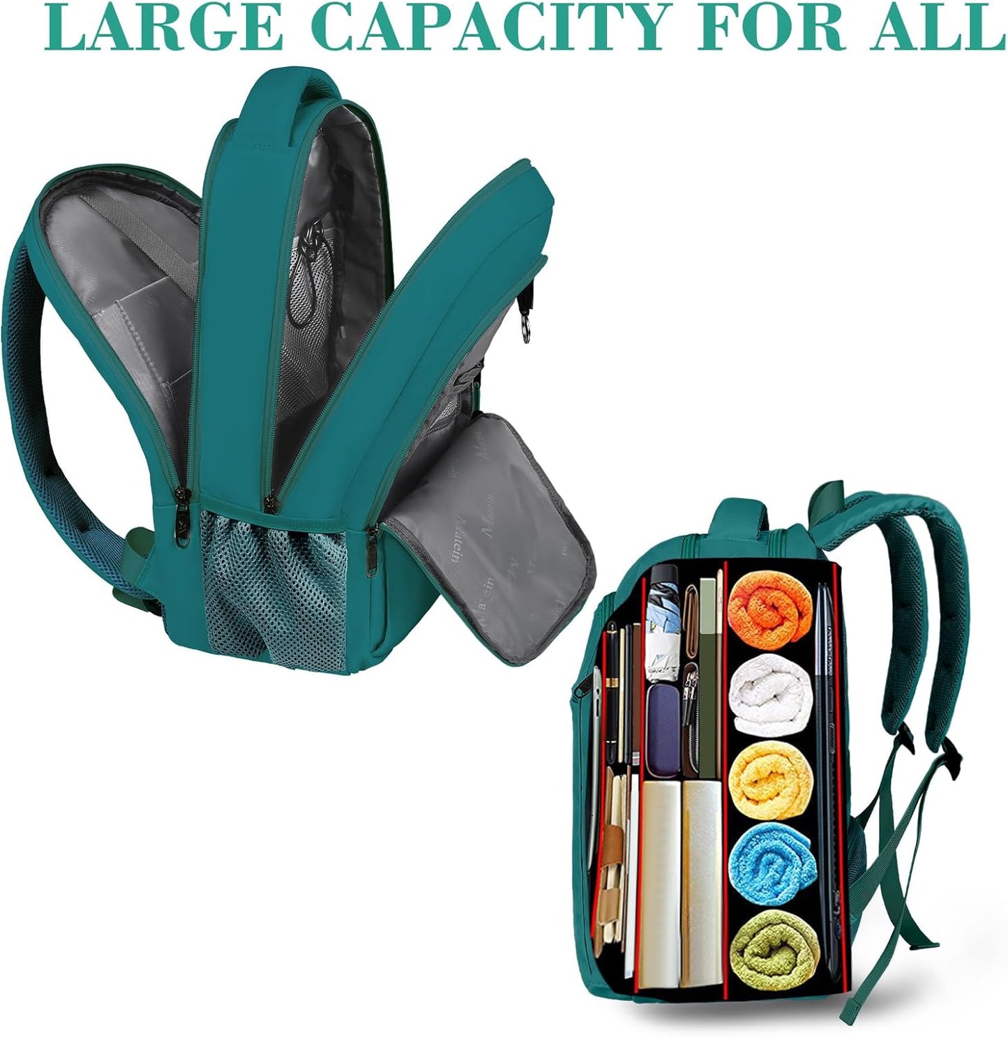 Peacock Blue Mlassic Laptop Travel Backpack