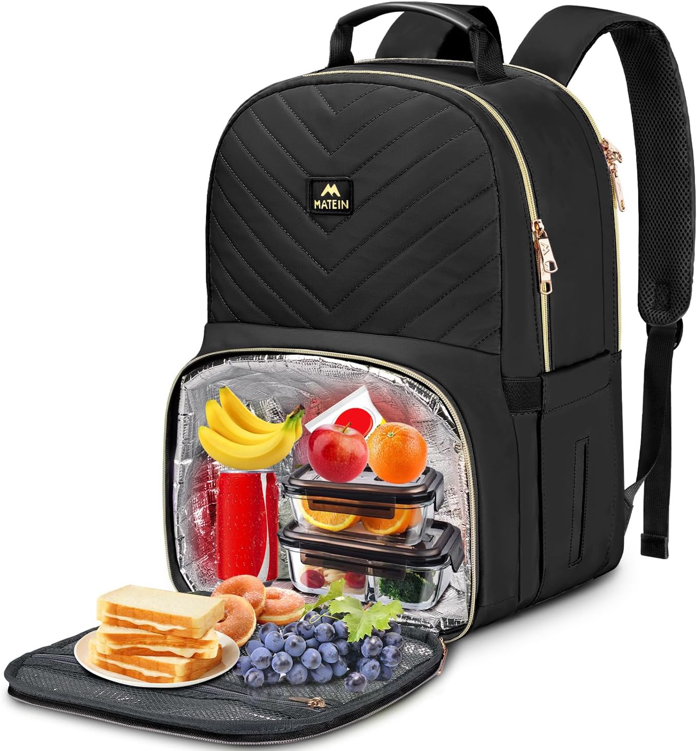 adult large laptop backpack with insulated cooler Women Backpack with Lunch Box Compartment