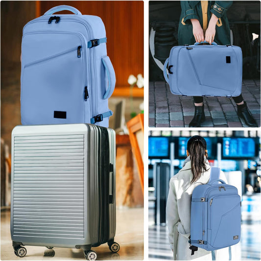 Large Carry-on Backpack, Light Blue