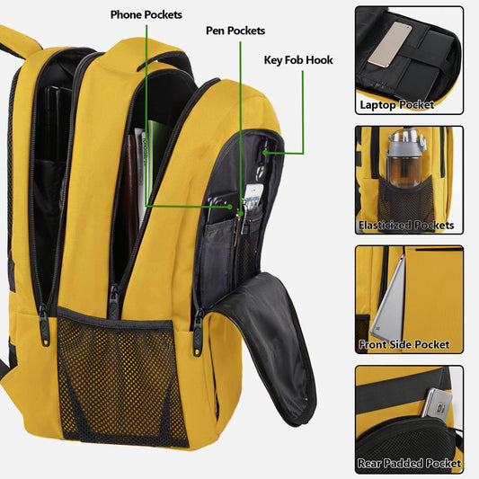 Yellow Mlassic Travel Laptop Backpack