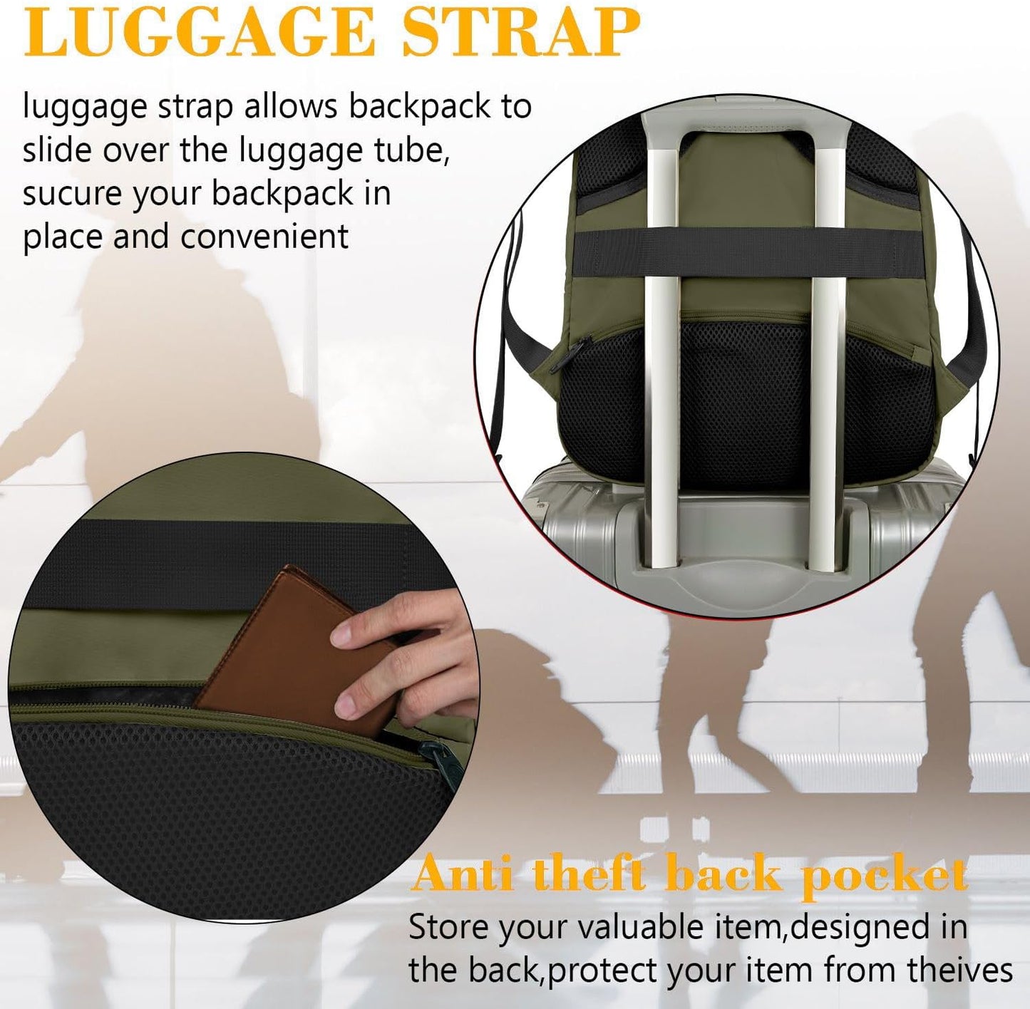 Olive Green Mlassic Travel Outdoor Backpack