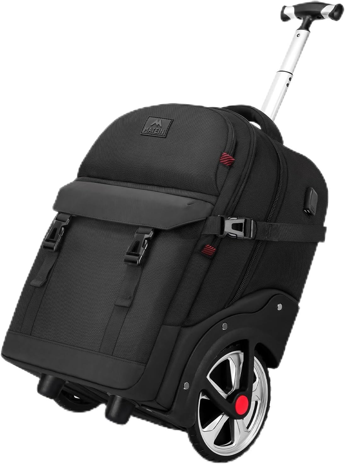 Trolley Backpack Rucksack With Wheels For Travelling Large Wheeled  Backpack, Black
