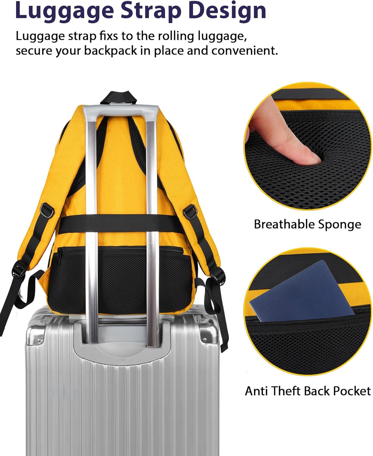 NTE Laptop Backpack, Yellow