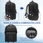 MATEIN Black Rolling Backpack with Combination Lock