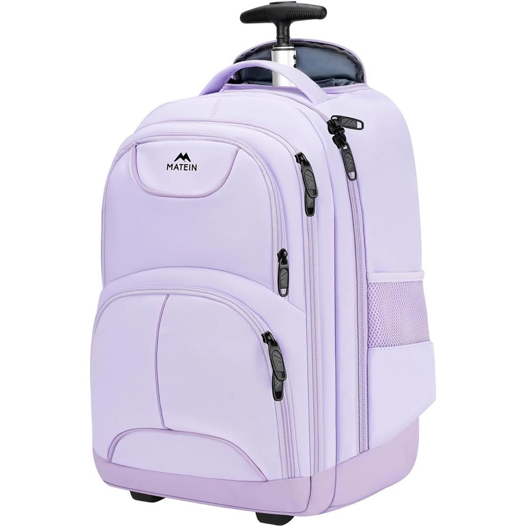 Matein Wheeled Rolling Backpack - travel laptop backpack