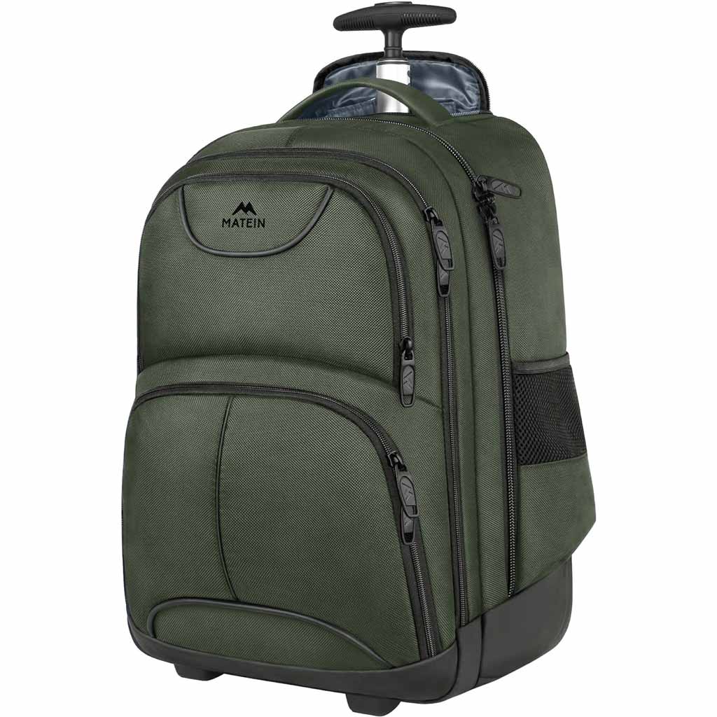 Matein Wheeled Rolling Backpack - travel laptop backpack