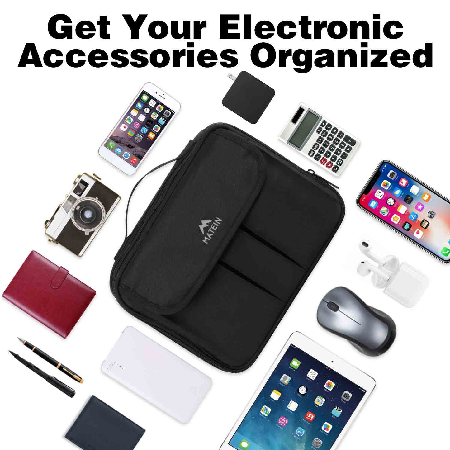 Matein Waterproof Electronics Organizer Storage Bag - travel laptop backpack