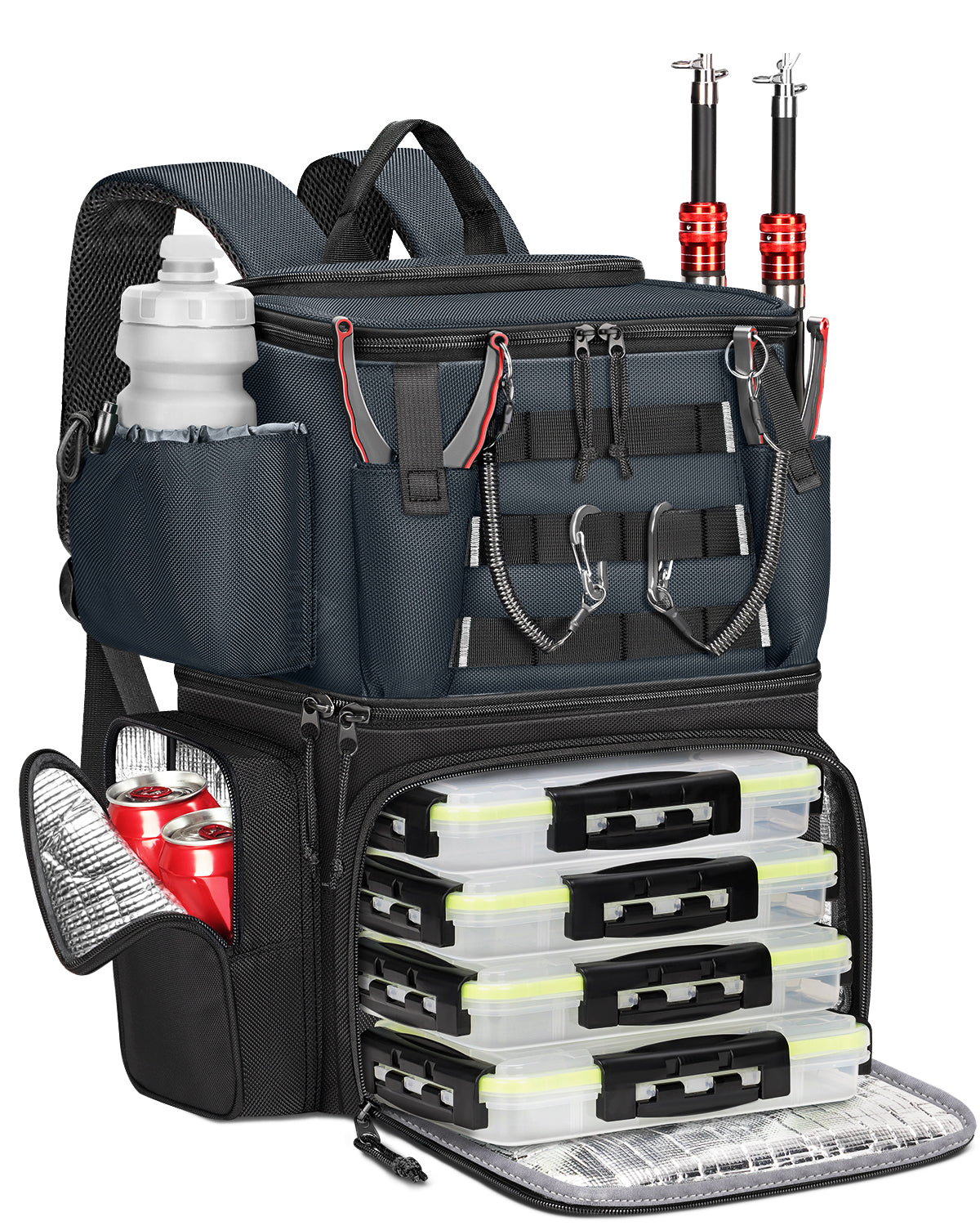 cheap tackle box backpack Fishing with 4 Boxes sided tackle box with Size:20# 2188yds Flame Green Red Grouper SHIMANO BANTAM CRESTFIRE CR-2008
