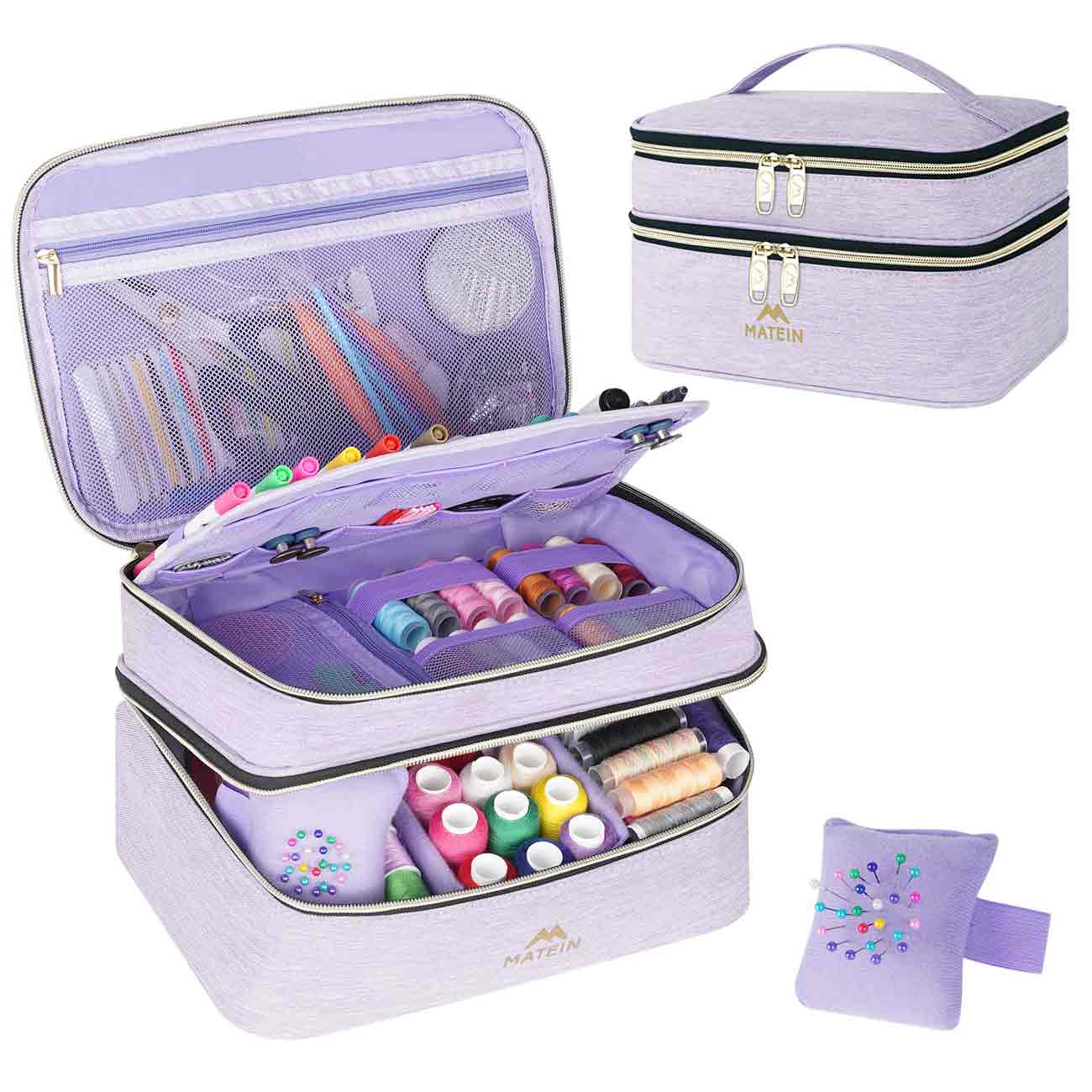 Luxja High Capacity Sewing Accessories Organizer (Bag ONLY), Sewing  Supplies Organizer with Shoulder Strap (Patent Design), Purple