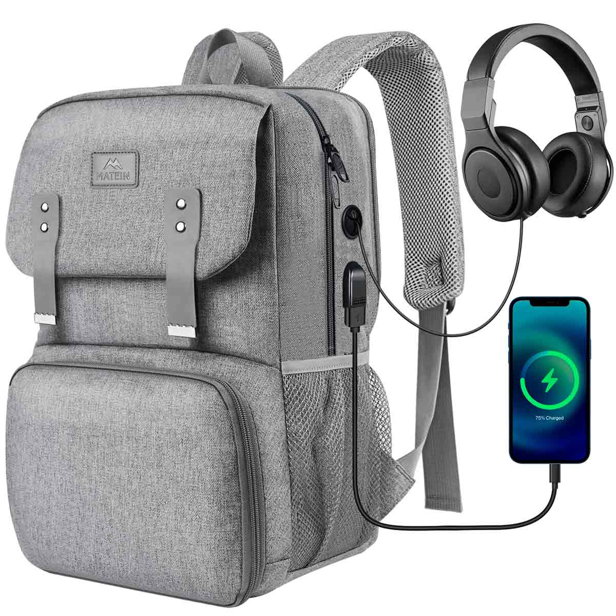 Vintage School Mate Backpack with Lunchbox Matein backpack lunchbox for college main image 2