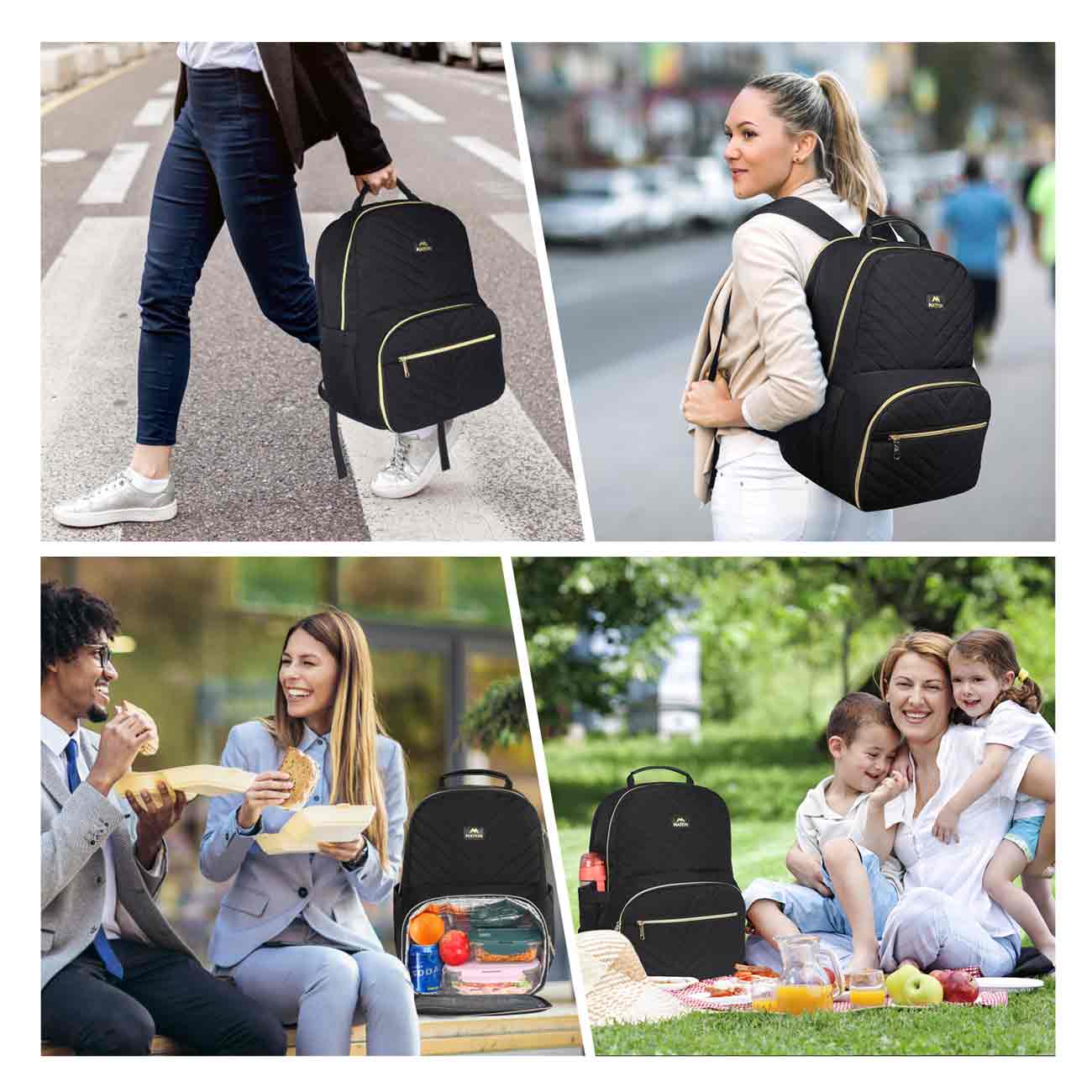 Matein Women Backpack with Lunch Box-college backpack