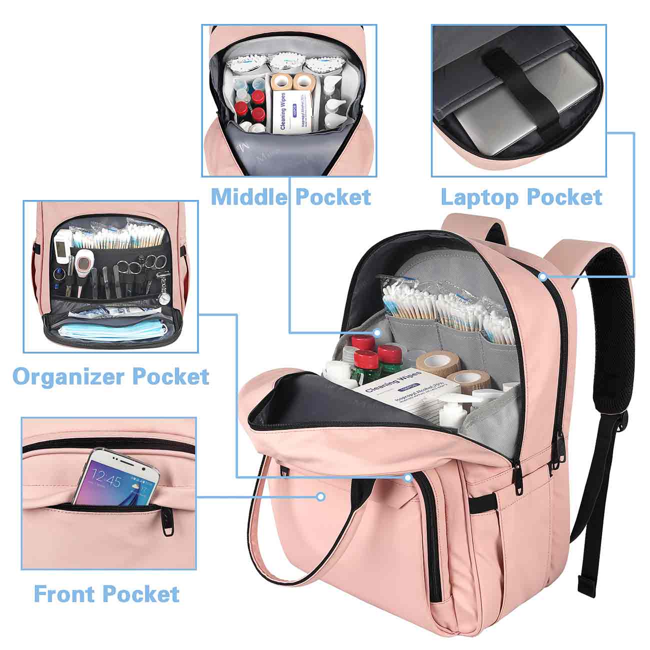 Matein Pink Nurse Backpack