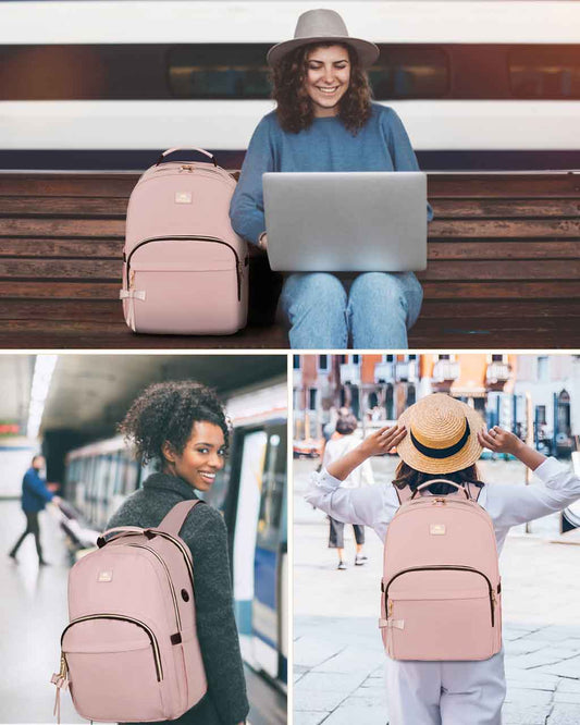 Matein Pink Backpack for Airplane Travel