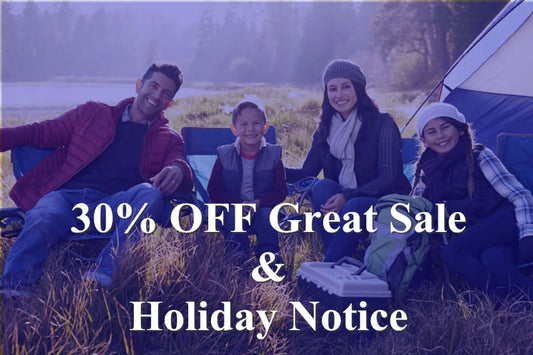 30% OFF Great Sale & Holiday Notice