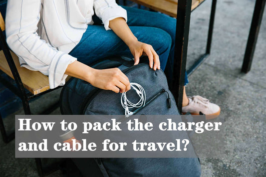 How to pack the charger and cable for travel?