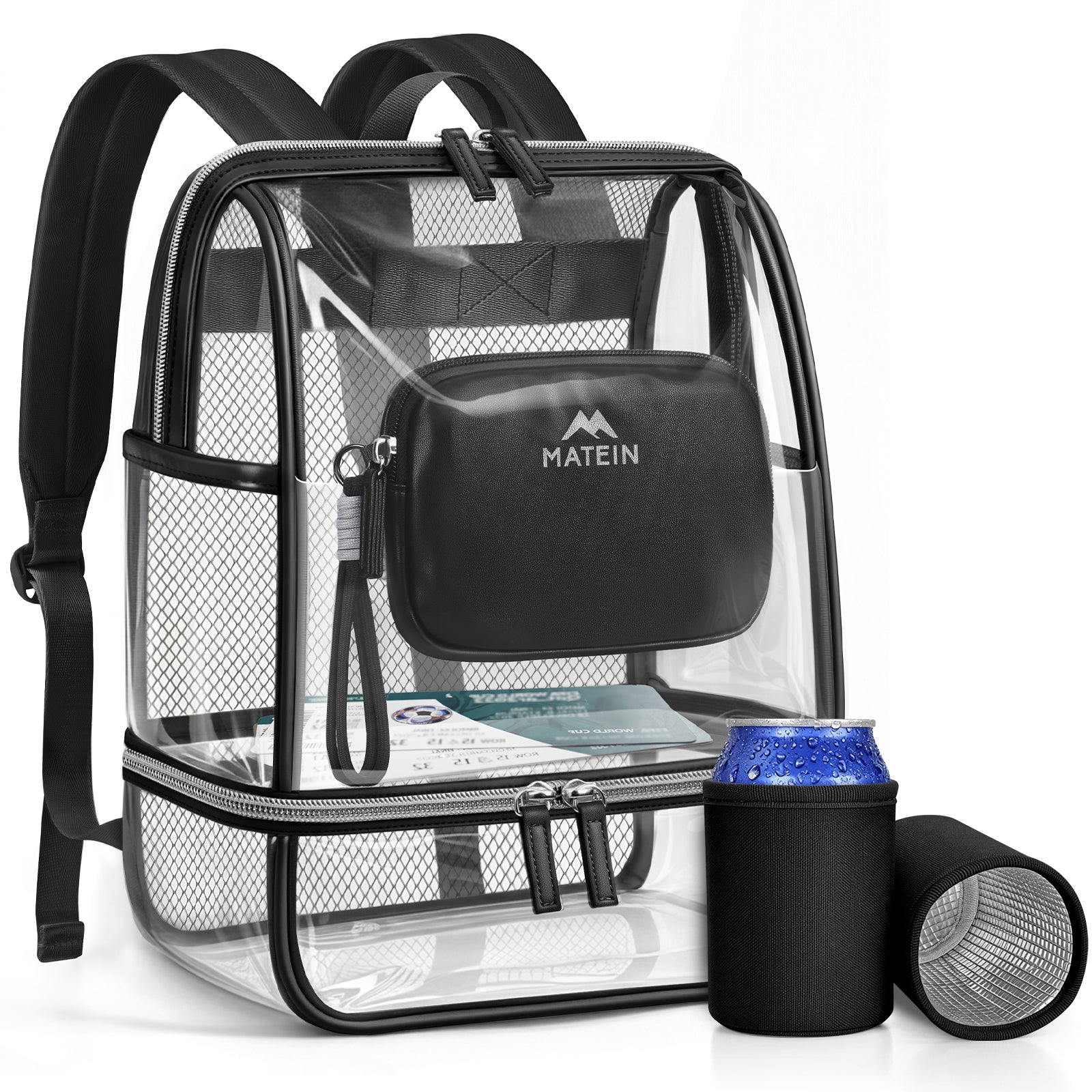 Clear Stadium Bag, Black