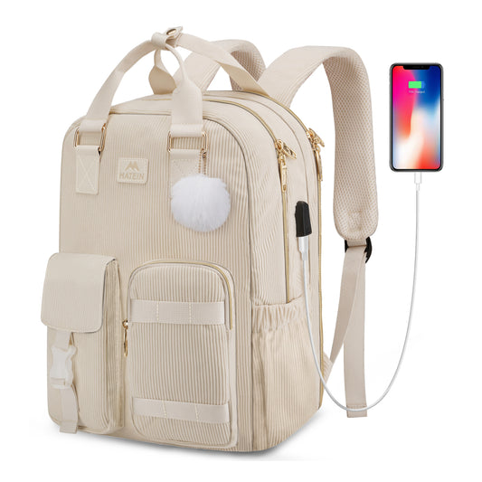 Corduroy Laptop Backpack (6 colors)