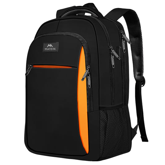 Black Organge Mlassic Laptop Travel Backpack