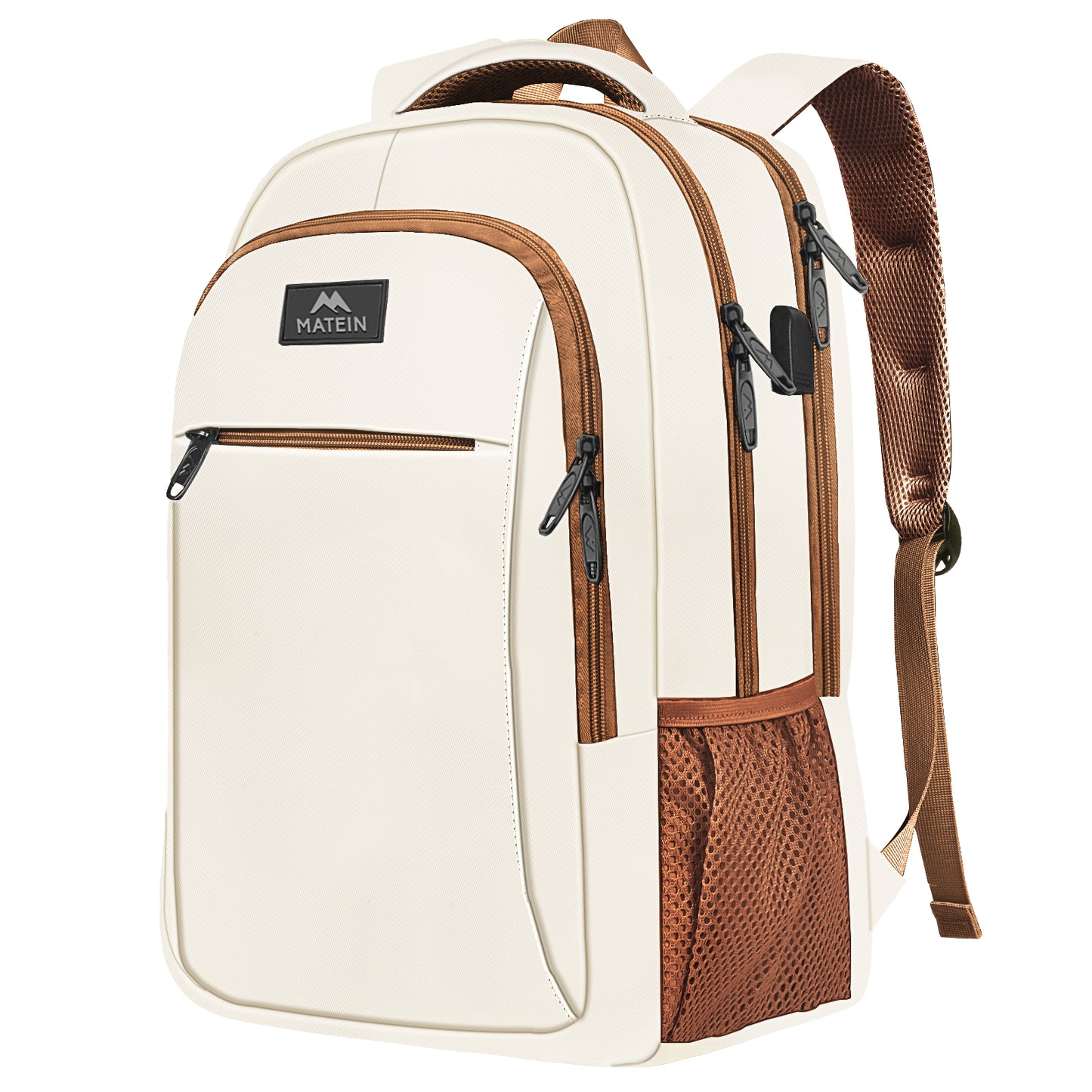 Beige Brown Mlassic Laptop Travel Backpack