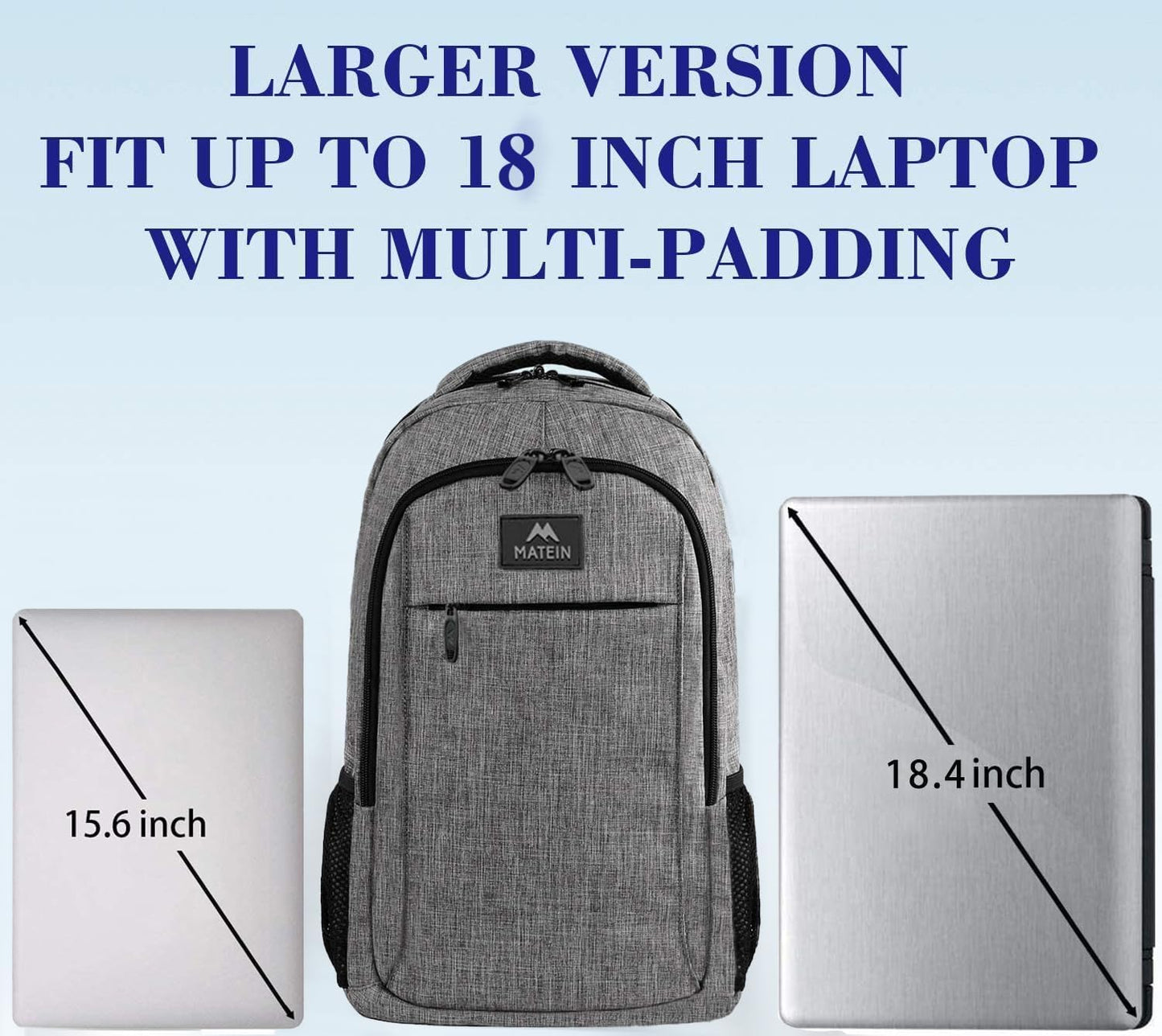 Gray Mlassic Travel Laptop Backpack