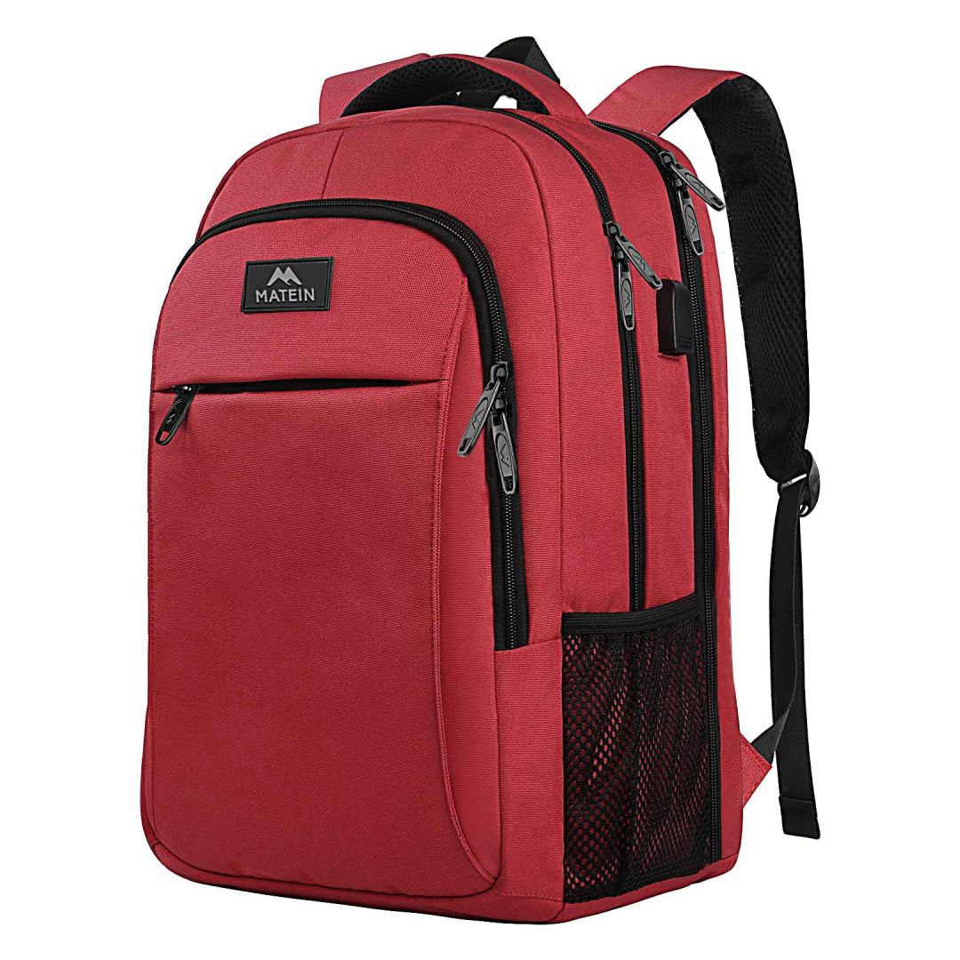 Red Mlassic Travel Laptop Backpack, 17''