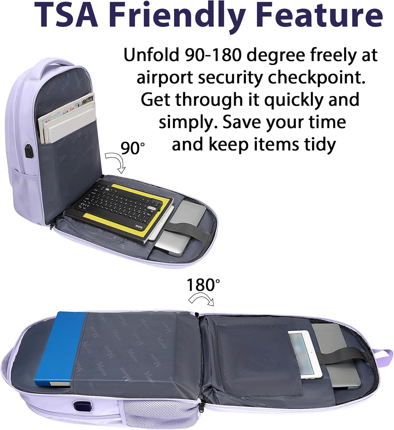 NTE Laptop Backpack, Purple & Blue