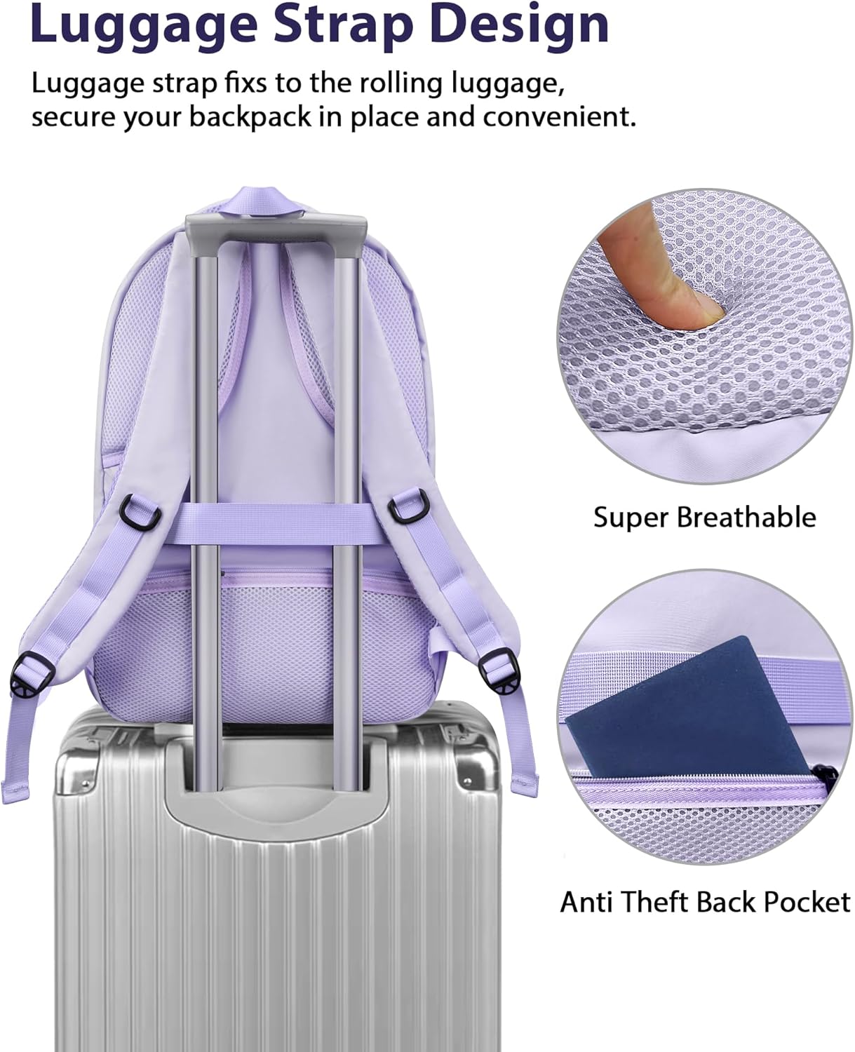 NTE Laptop Backpack, Purple & Blue