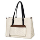 Tote Bag with Lunch Box Compartment, White Brown