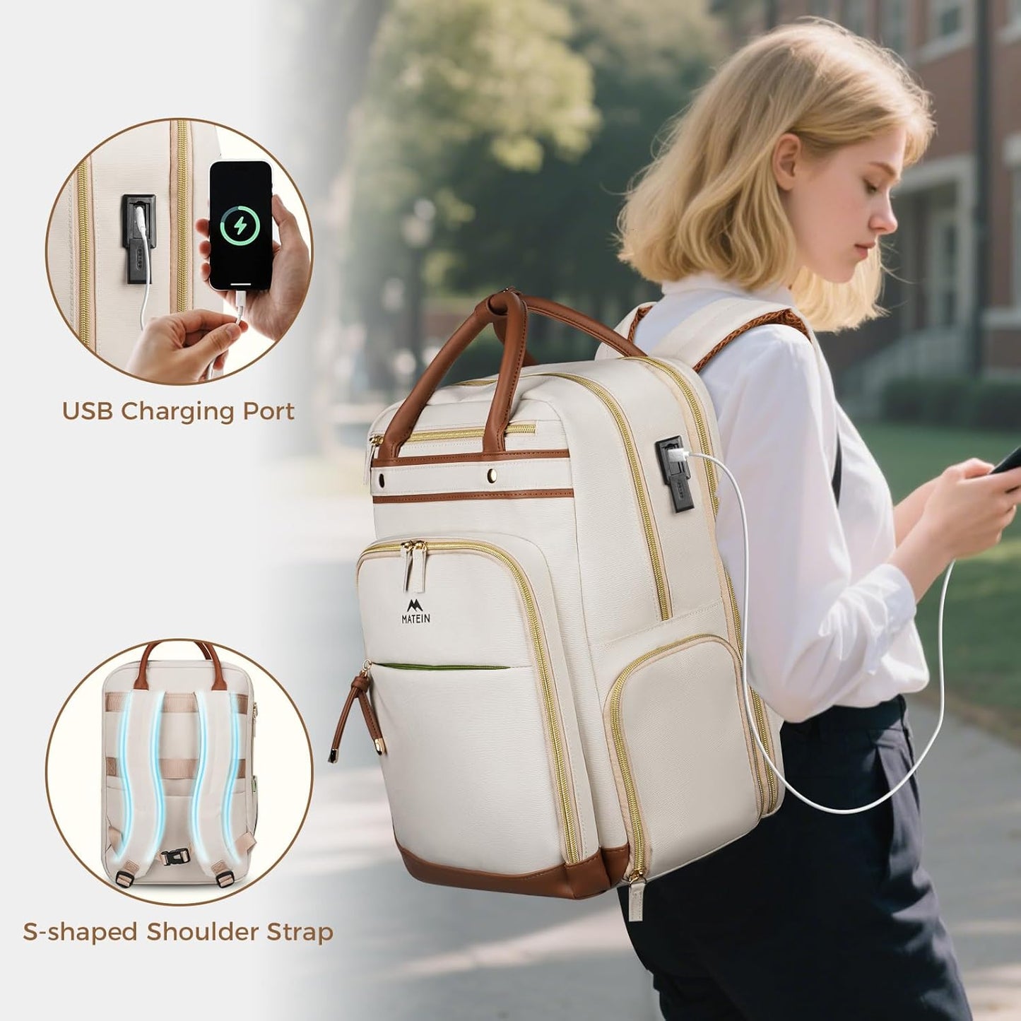 MATEIN Mlassic Laptop Mochila para Universidad