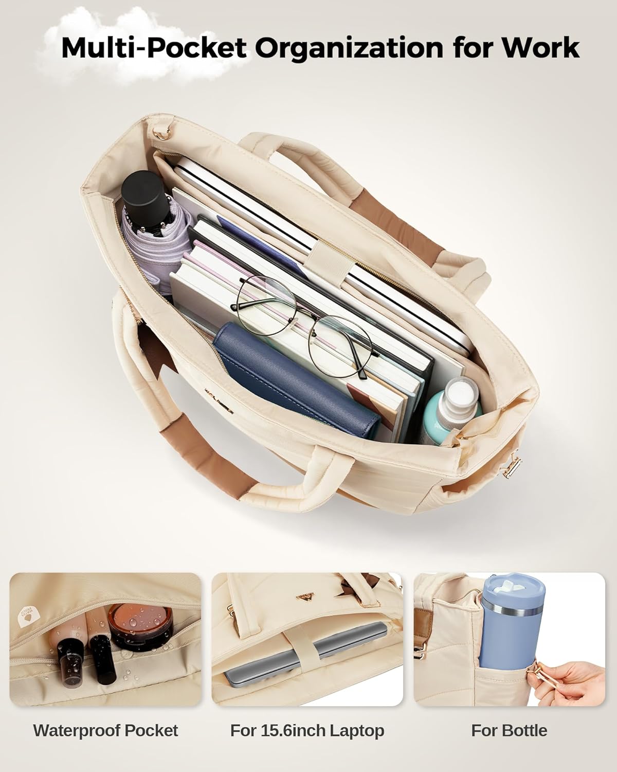 Puffer Work Tote Bag, 15.6''