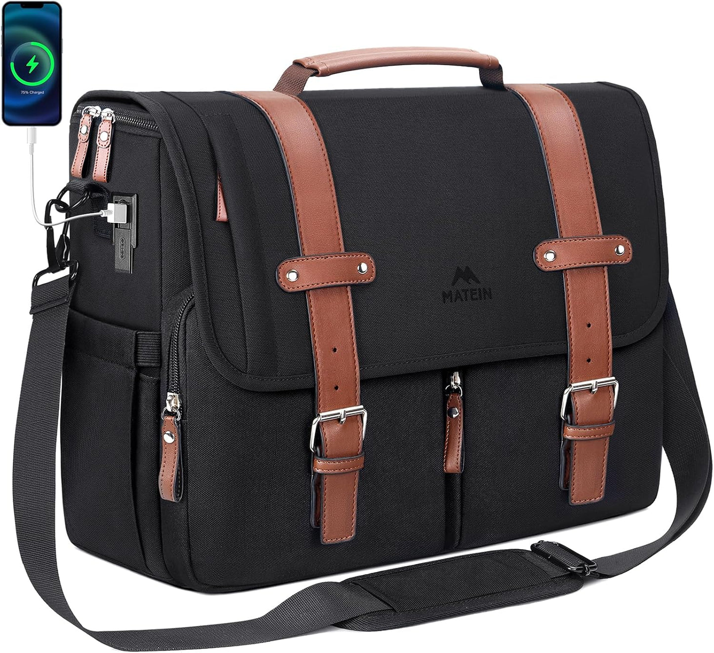 MATEIN Messenger Bag with USB Charging Port