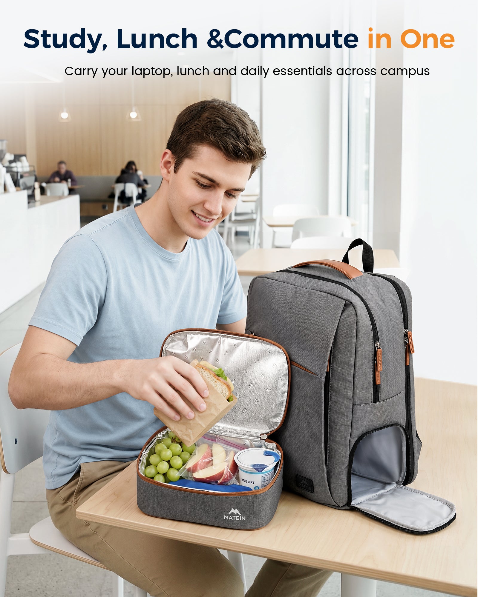 backpack for laptop and meals VECKUSON Lunch Bag Backpack, Insulated Cooler Lunch Box Backpack, Extra Large Travel TSA Friendly RFID Computer College bag Women Men Fits 17.3 Inch Laptop : Electronics Spacious 12817.5 inch storage holds laptops BERTASCHE Lunch Backpack, Laptop Backpack