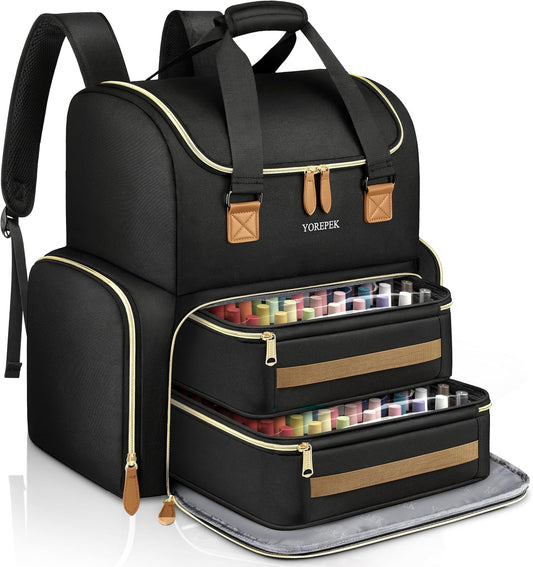 YOREPEK Large Nail Polish Organizer Case Backpack Holds 96 to 100+ Bottles