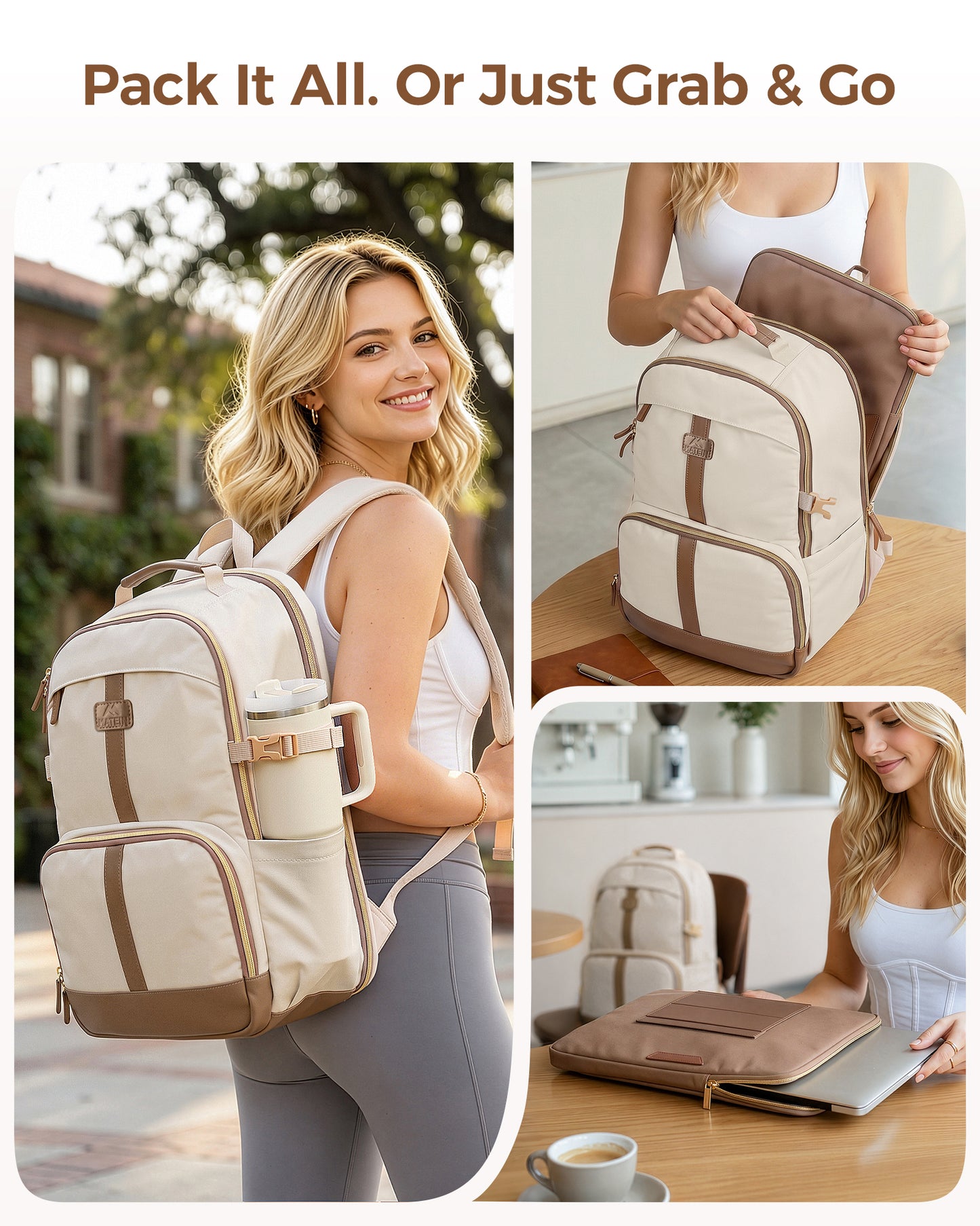 MATEIN Women Backpack, 15" Laptop, Water Resistant & Anti-theft
