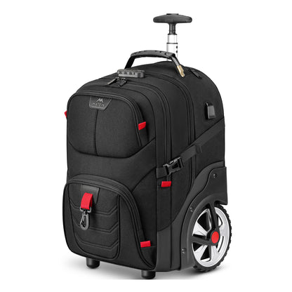 MATEIN Rolling Bag with Wheels, 17 Inch Extra Large Laptop Roller