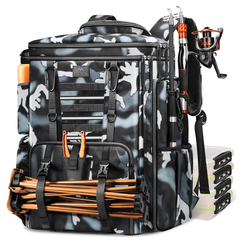 Fish With Backpack MATEIN Premium Fishing Backpacks Collection – Waterproof, Rod Holders ...