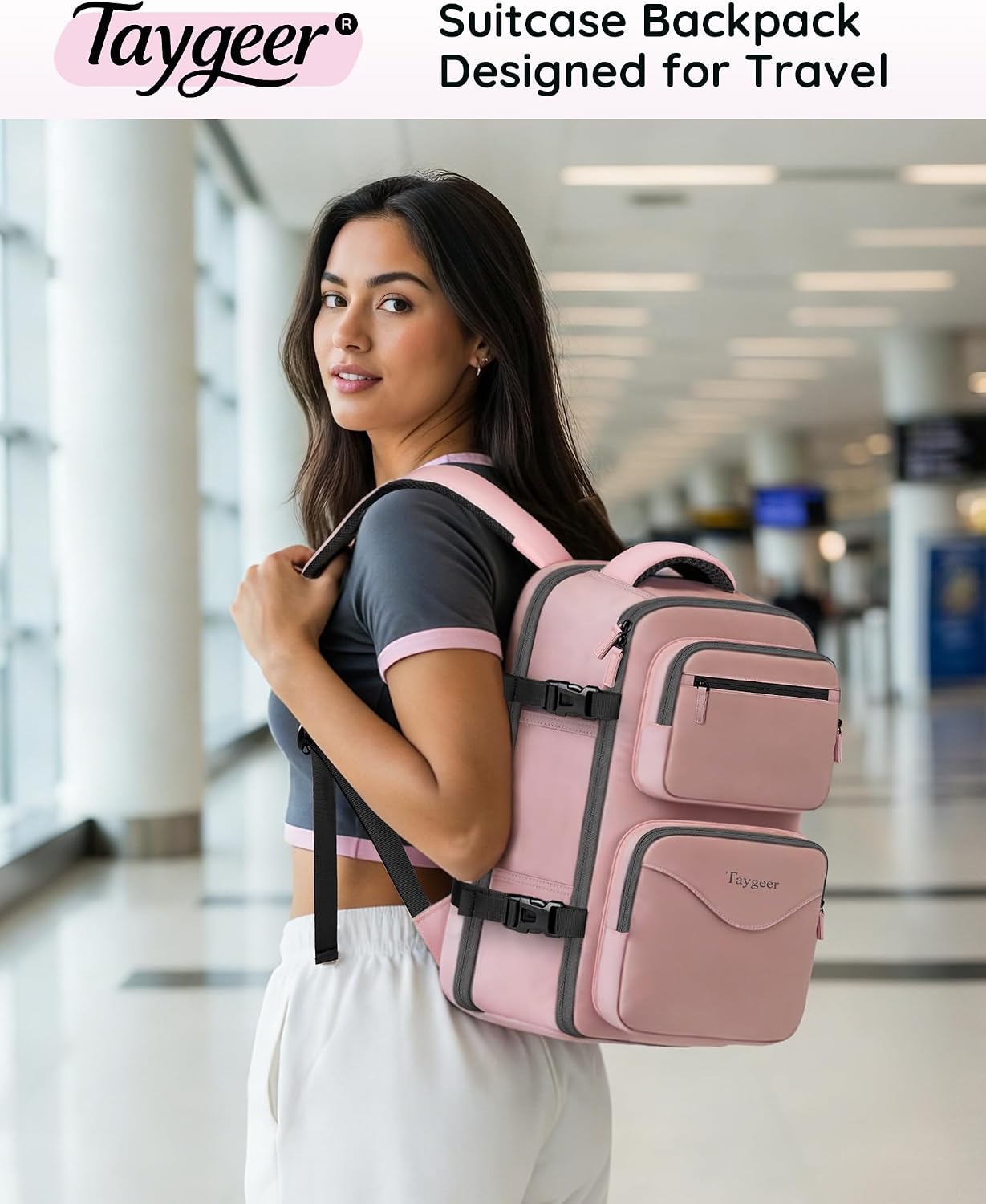 Taygeer Travel Backpack for Women, Travel Personal Item Bag with Shoe Pouch