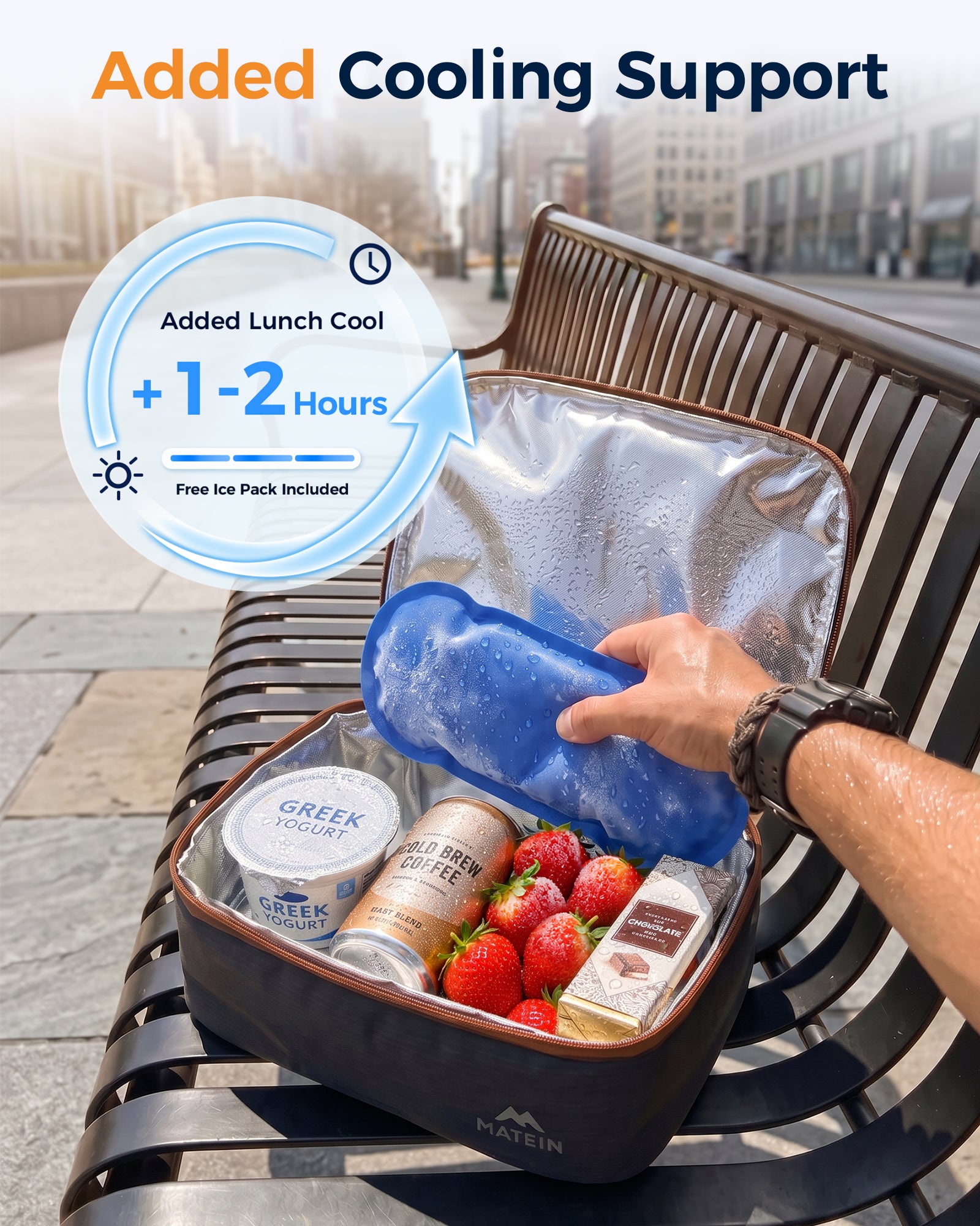 MATEIN Laptop Backpack with Lunch Cooler