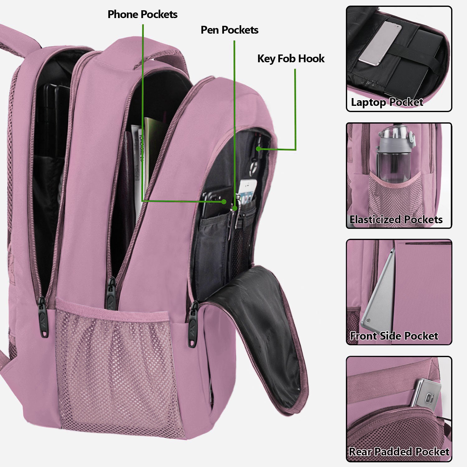 Dark Purple Mlassic Laptop Travel Backpack