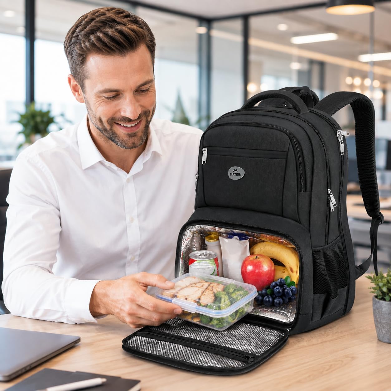 MATEIN Mochila Portatil 17 Pulgadas, Mochila Hombre Trabajo Impermeable